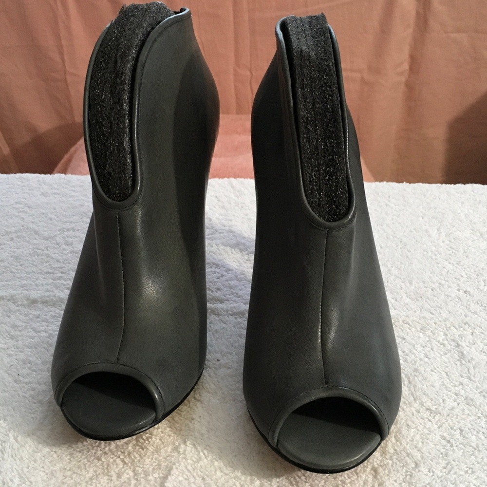 Vince Camuto Black Peep-Toe Heeled Boots